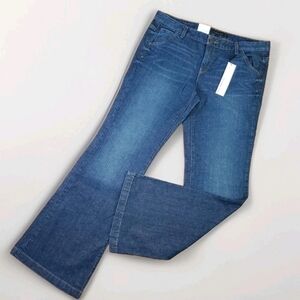 Calvin Klein Size 14/32 NEW Jeans Blue Cotton Denim Stretch Skinny Flare Pockets
